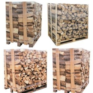 4x Palettes (2 chêne blanc + 2 Hêtre/Charme) — Bûches de 50 cm