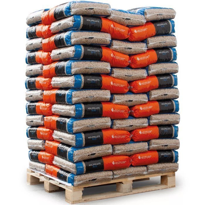 Granulés HEIZFUXX bleu EN+ A1 — Palette 65 sacs x 15kg